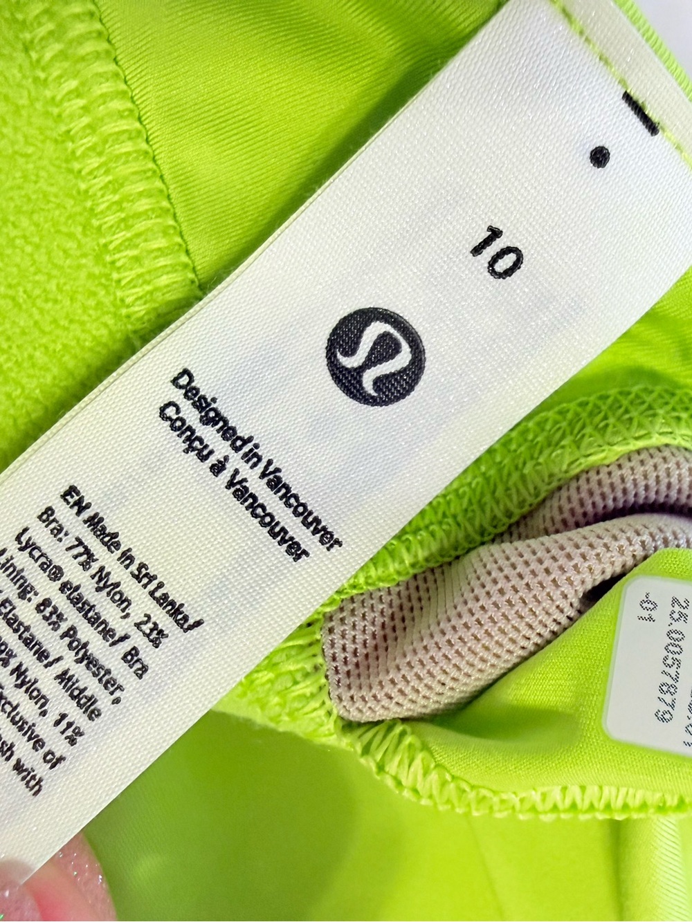 Lululemon neon green sour grape wunder train strappy racer bra - Picture 3 of 8